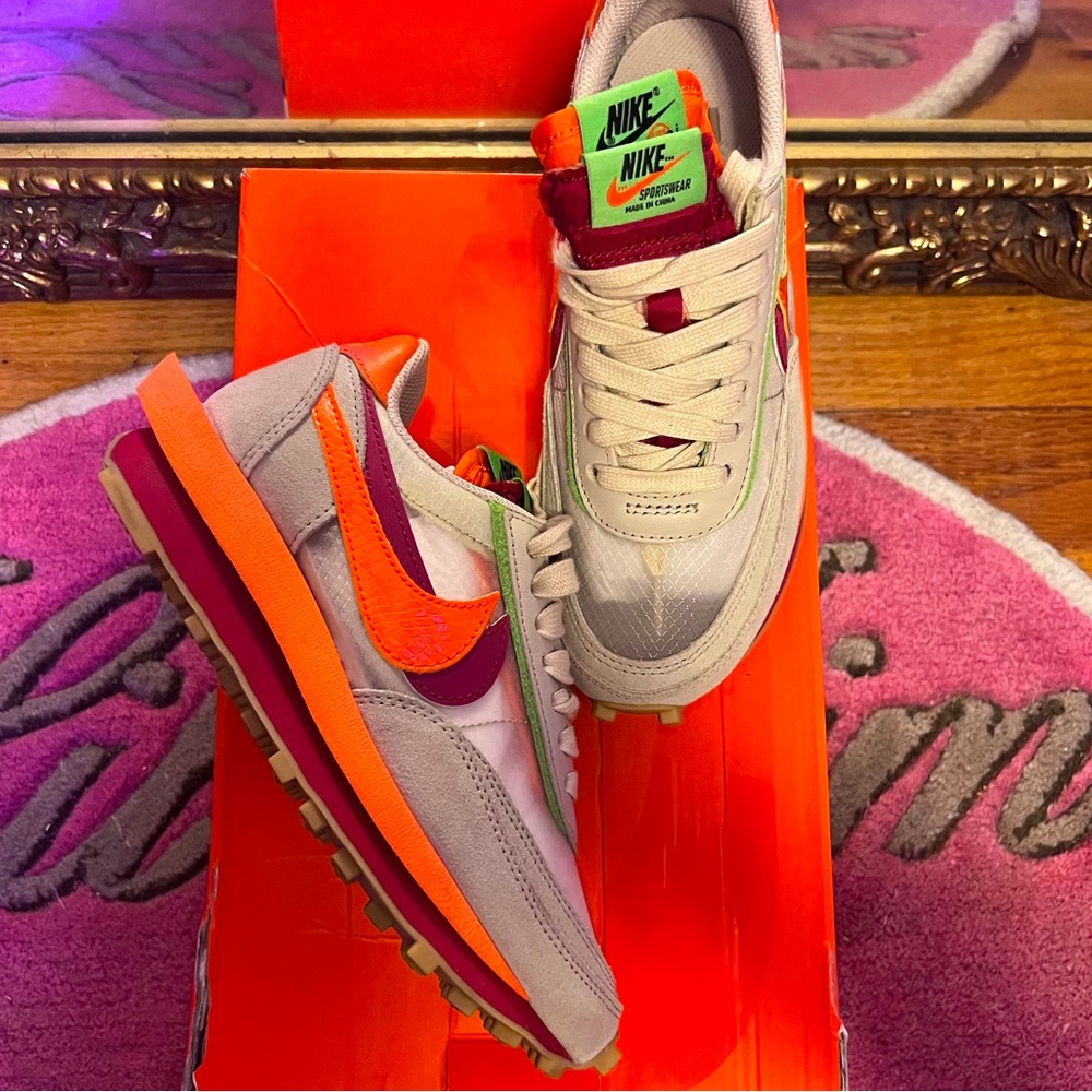 Nike Sacai x Clot x LDWaffle 'Net Orange Blaze'
